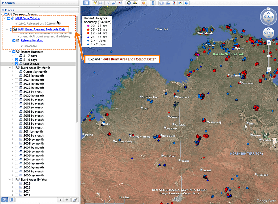 google earth showing nafi data